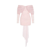 Reve Beaded Bow Strapless Mini Dress - CHINASQUAD