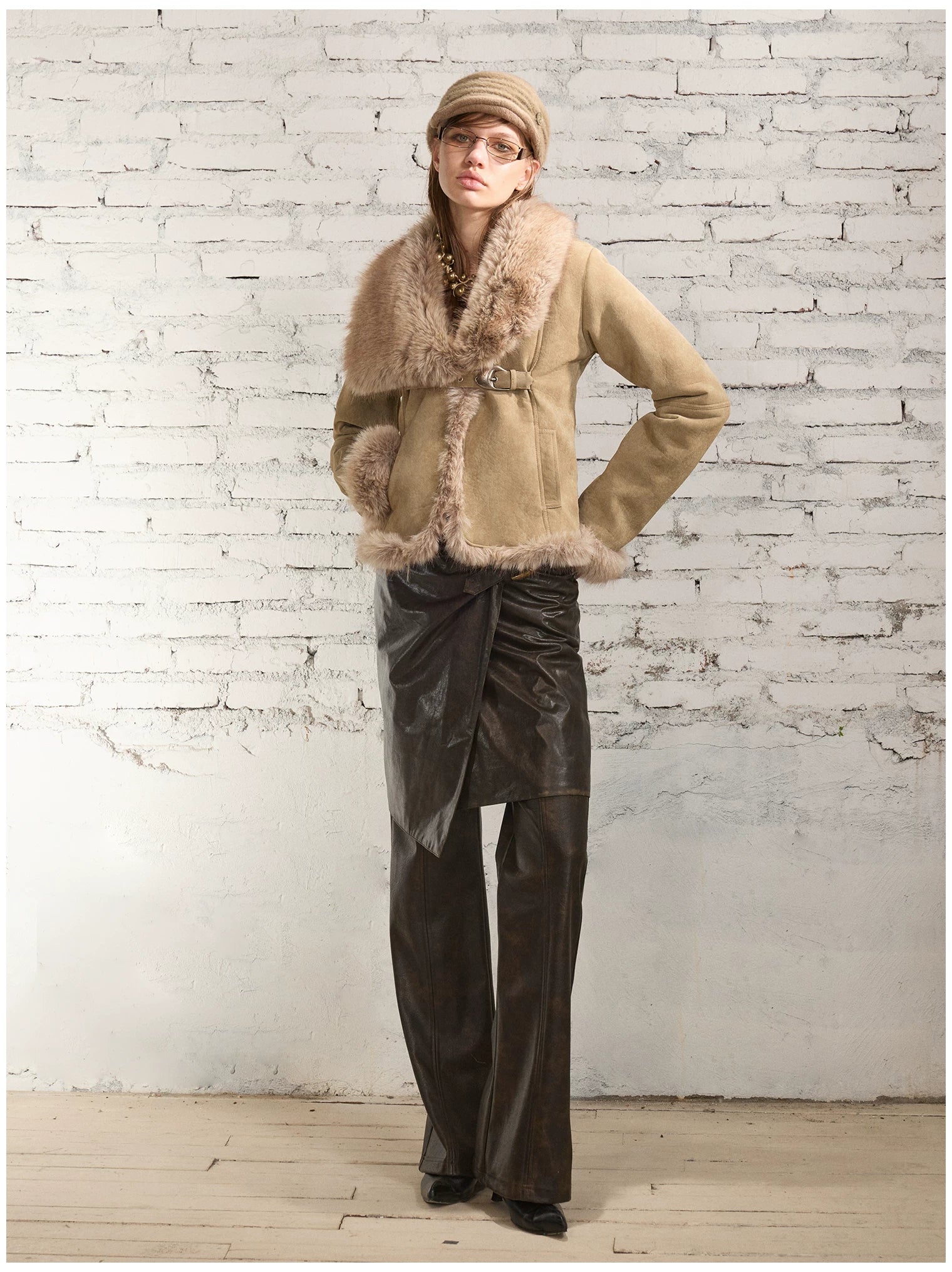 Detachable Two-Way Leather Skirt–Pants