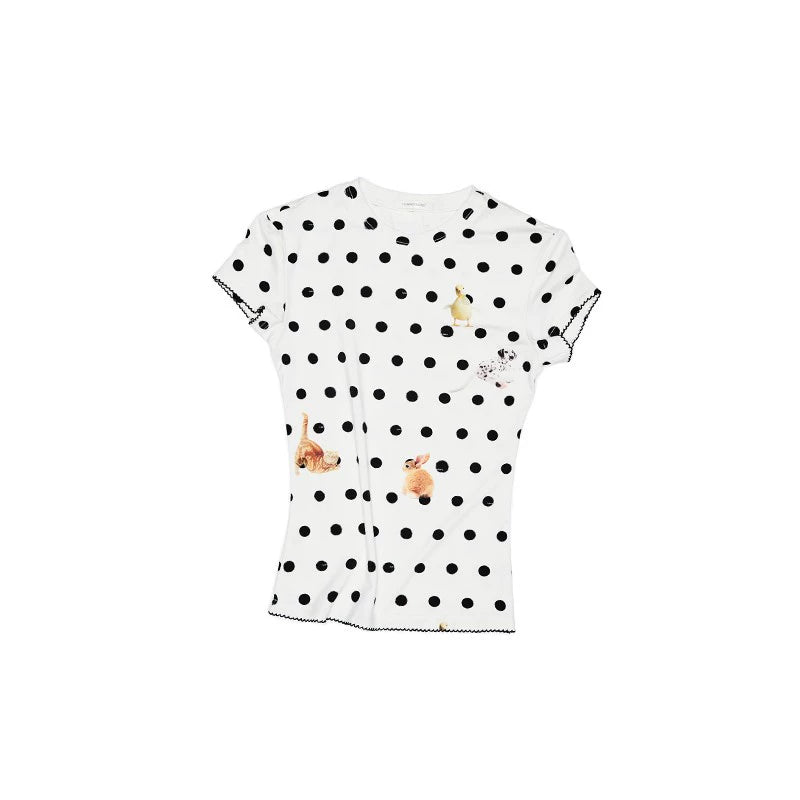 Cat Paw Round Neck T-shirt
