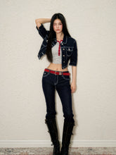 Color-Contrast Denim Jacket & Pants Set - CHINASQUAD