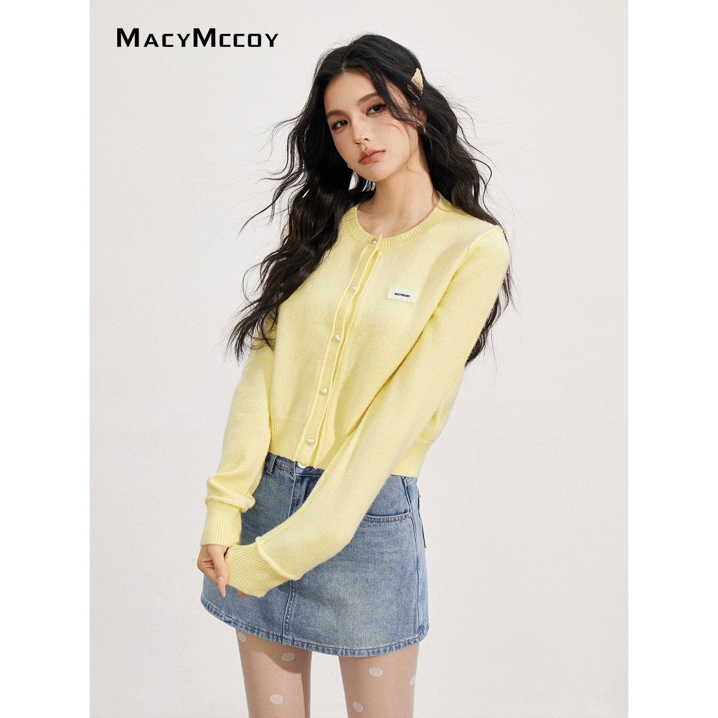 Rolled-Edge Knit Cardigan
