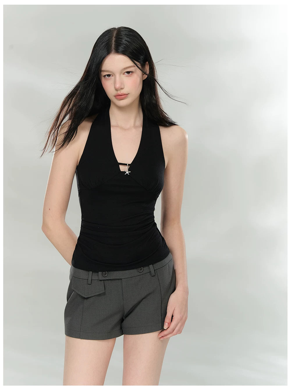 Starfish Pendant Halter Slim-Fit Tank Top