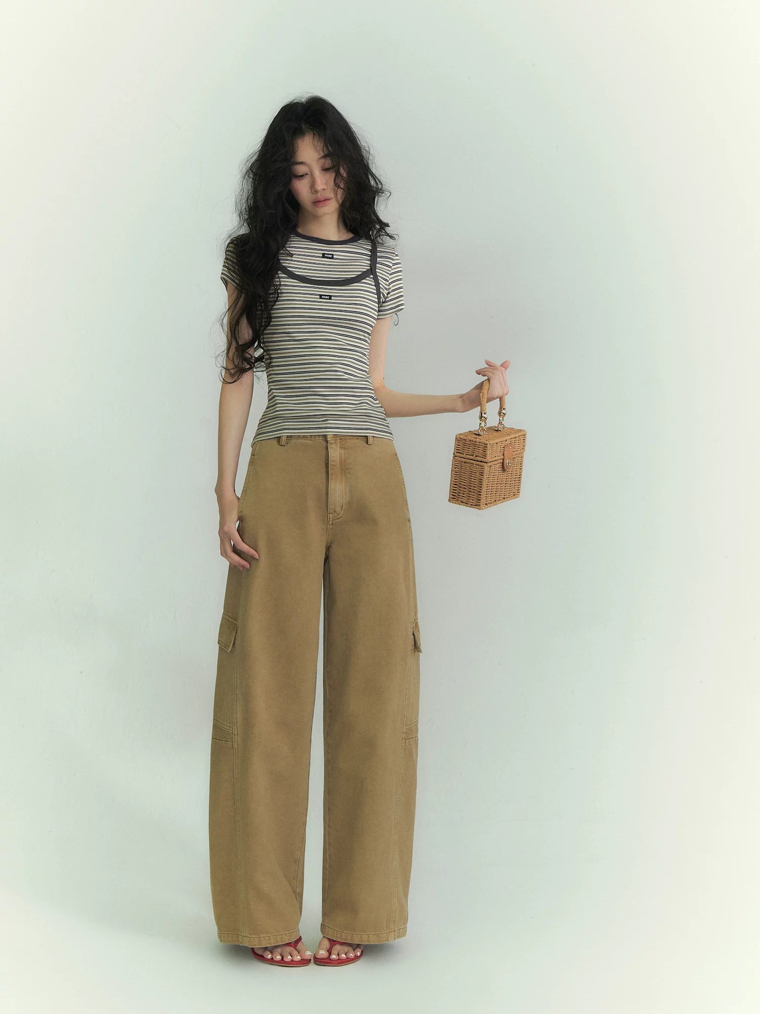 Casual Striped T-Shirt & Camisole Set