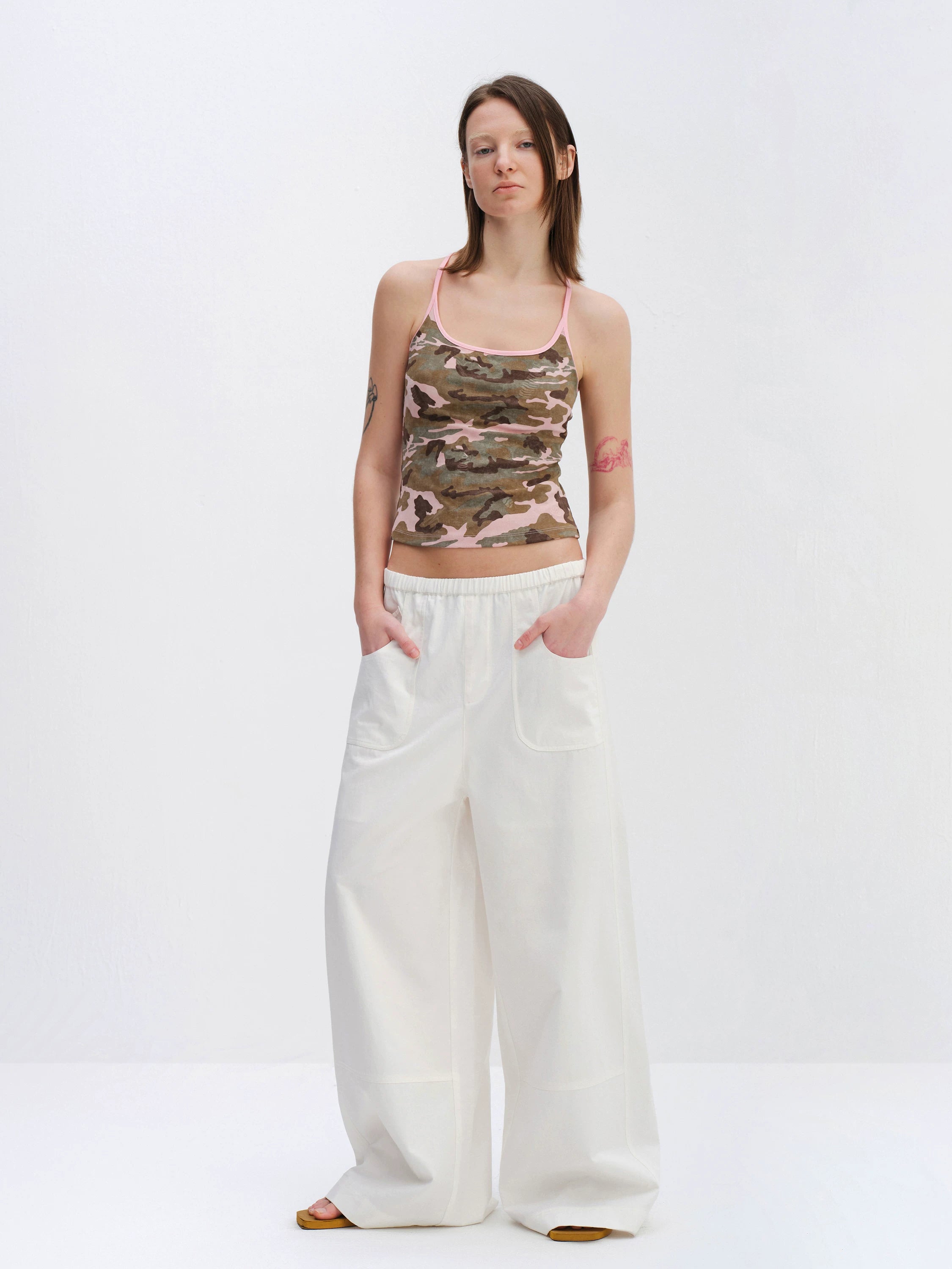 Desert Camo Sculpt U-Neck Slim Tank Top