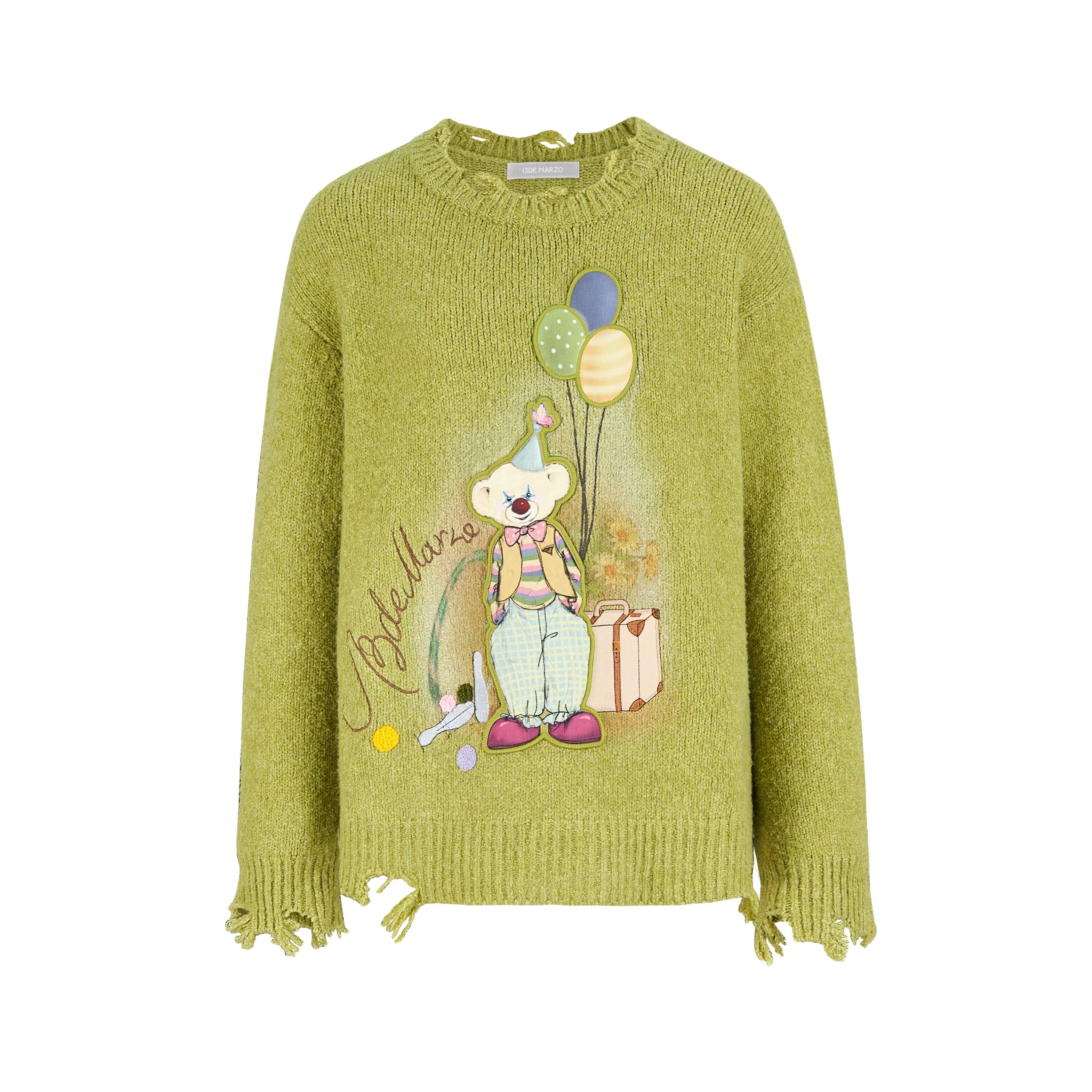 Illustrated Crewneck Knit Sweater