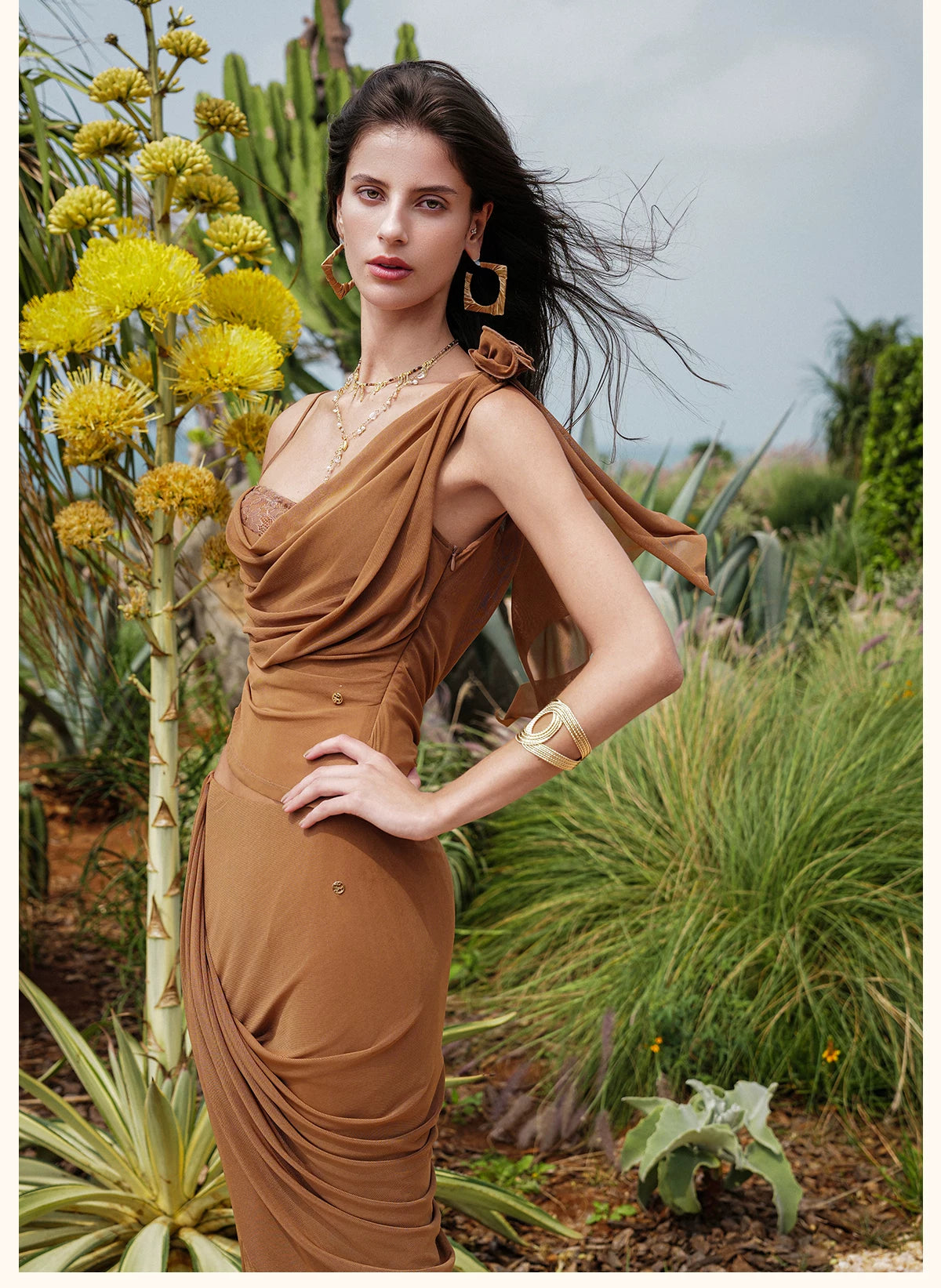 Lace Top and Mermaid Skirt Two-Piece Set