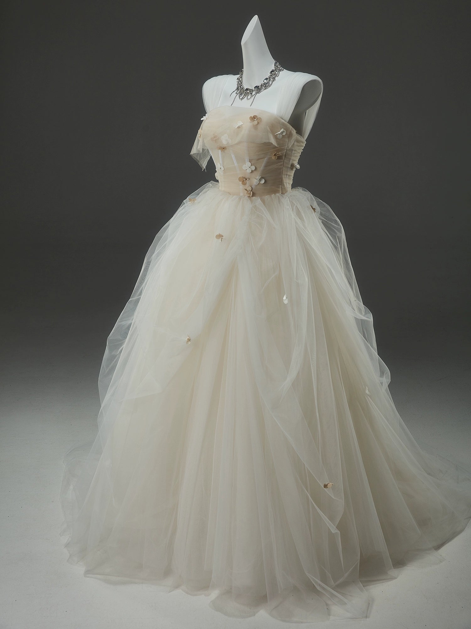 Frosted Bloom Tulle Floral Ball Gown