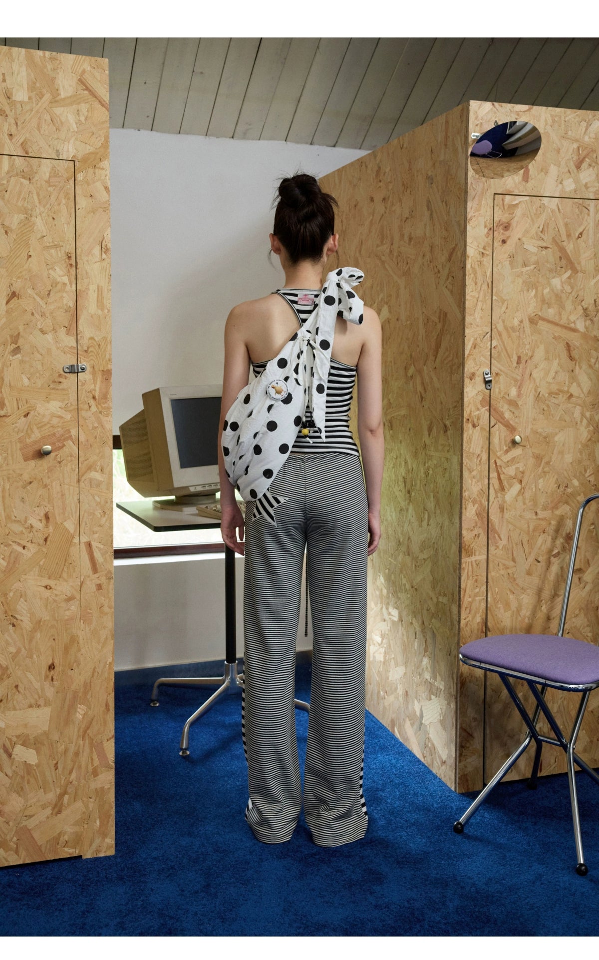 Polka Dot Adjustable Strap Hobo Bag - CHINASQUAD