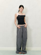 Color-block Lace Irregular Backless Vest - CHINASQUAD