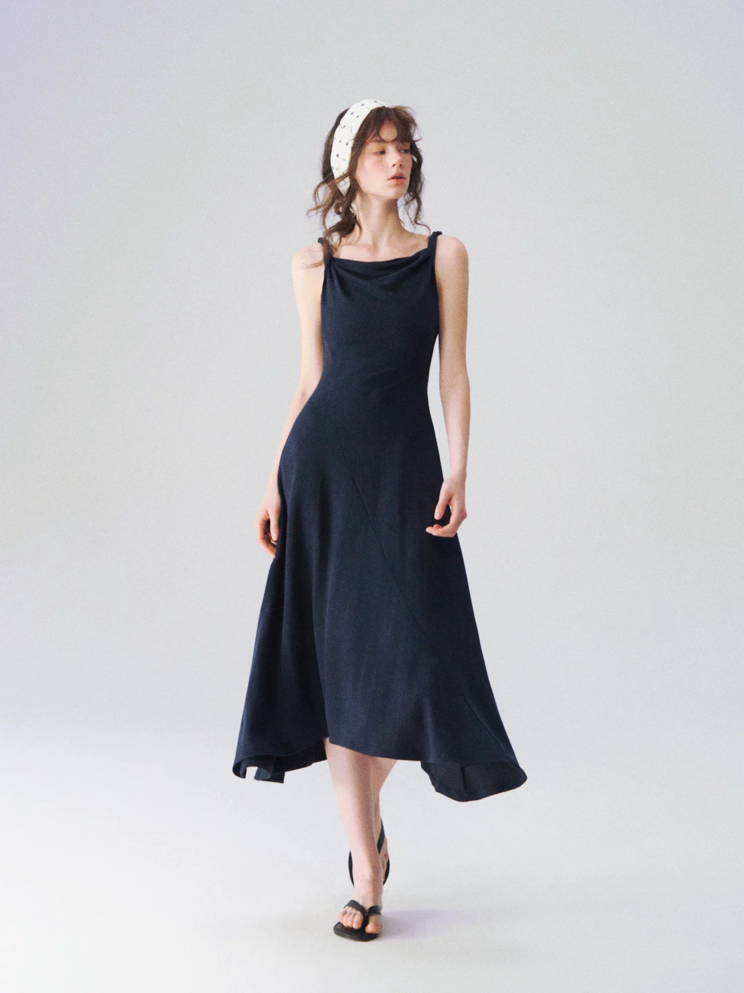 Twisted Strap Knit Midi Dress