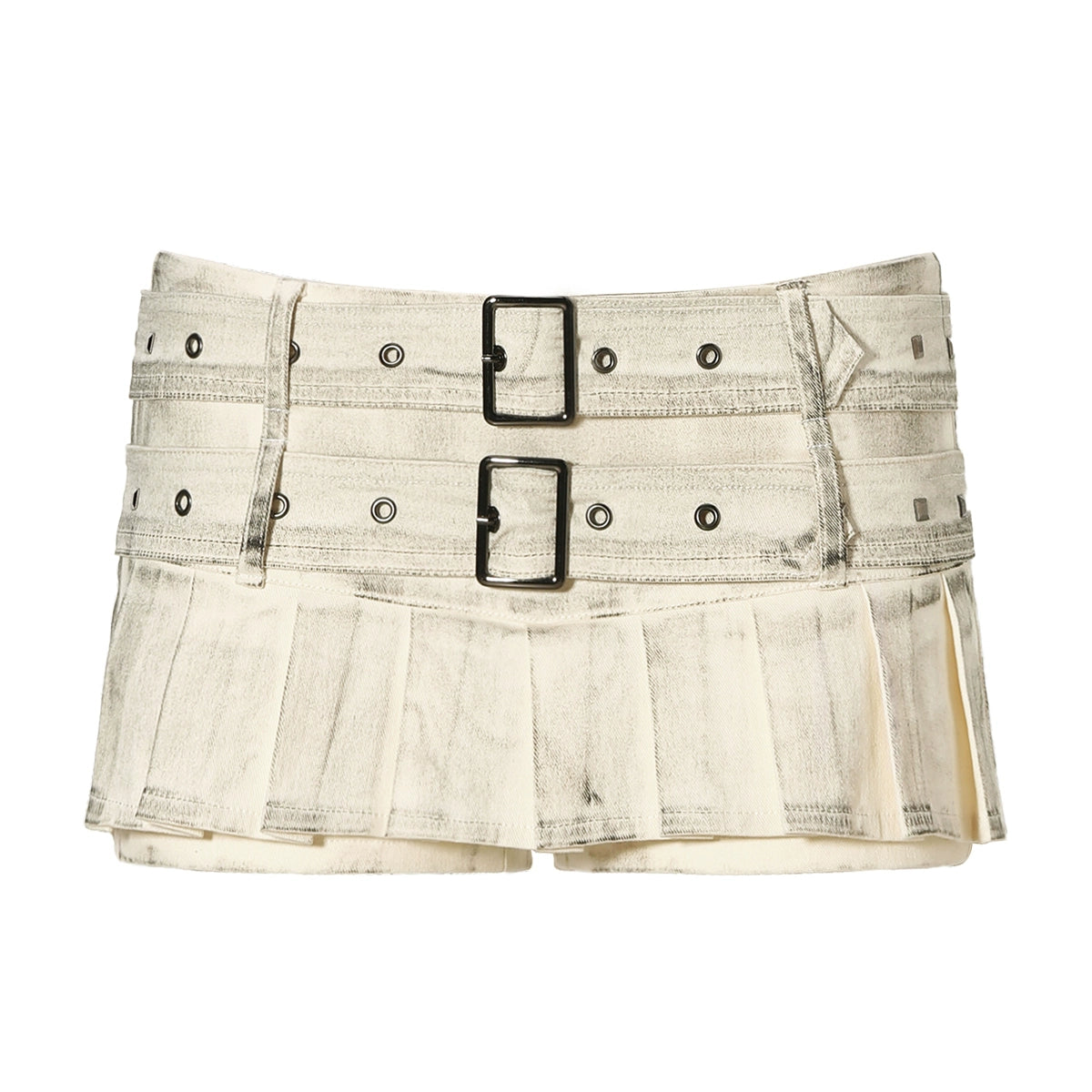 Belt Pleated Mini Skirt & Tank Top Set