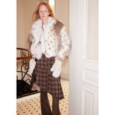 Faux Fur Patchwork Short Winter Coat - CHINASQUAD