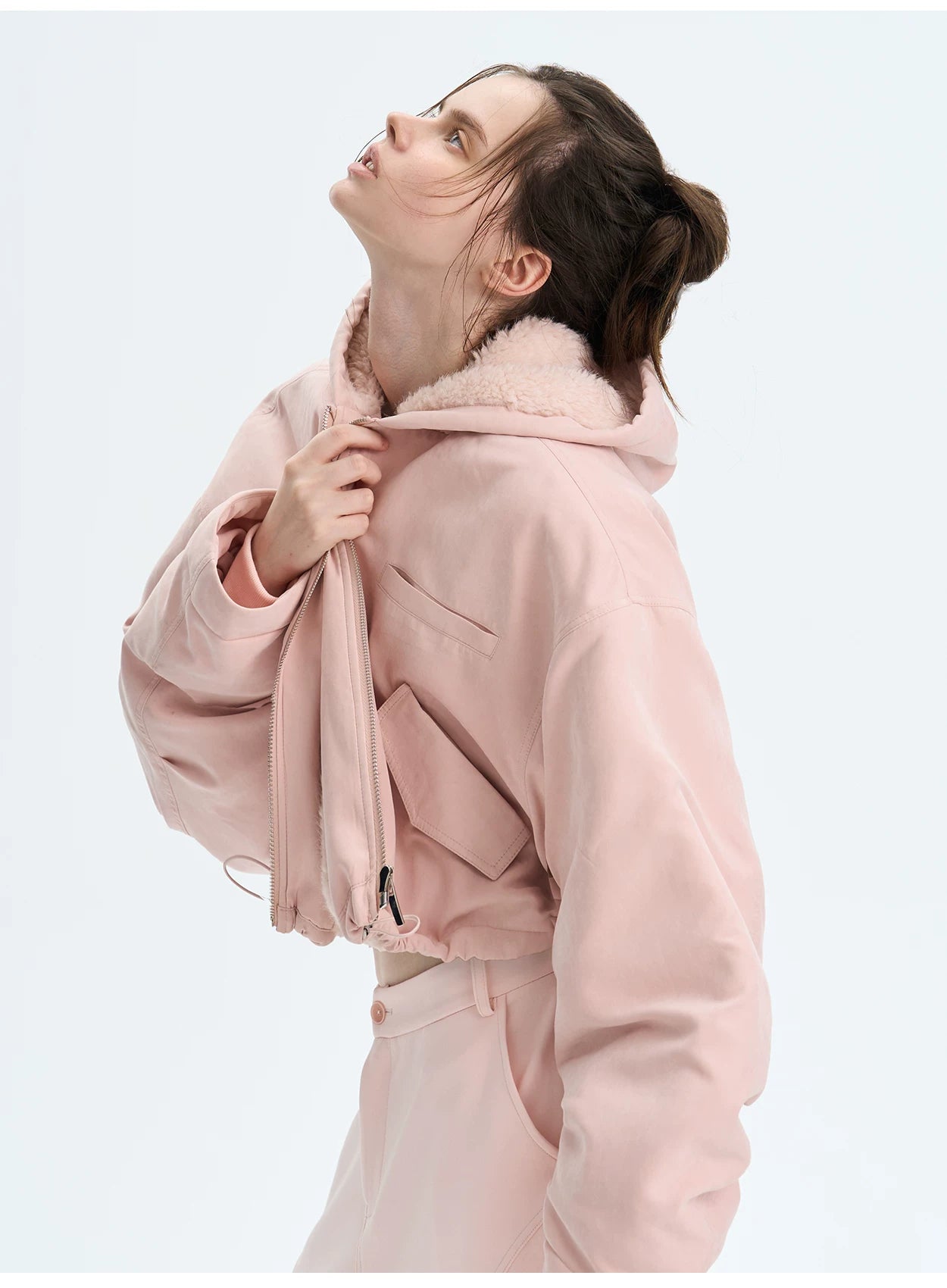 Retro Eco Faux-Fur Cropped Hooded Parka