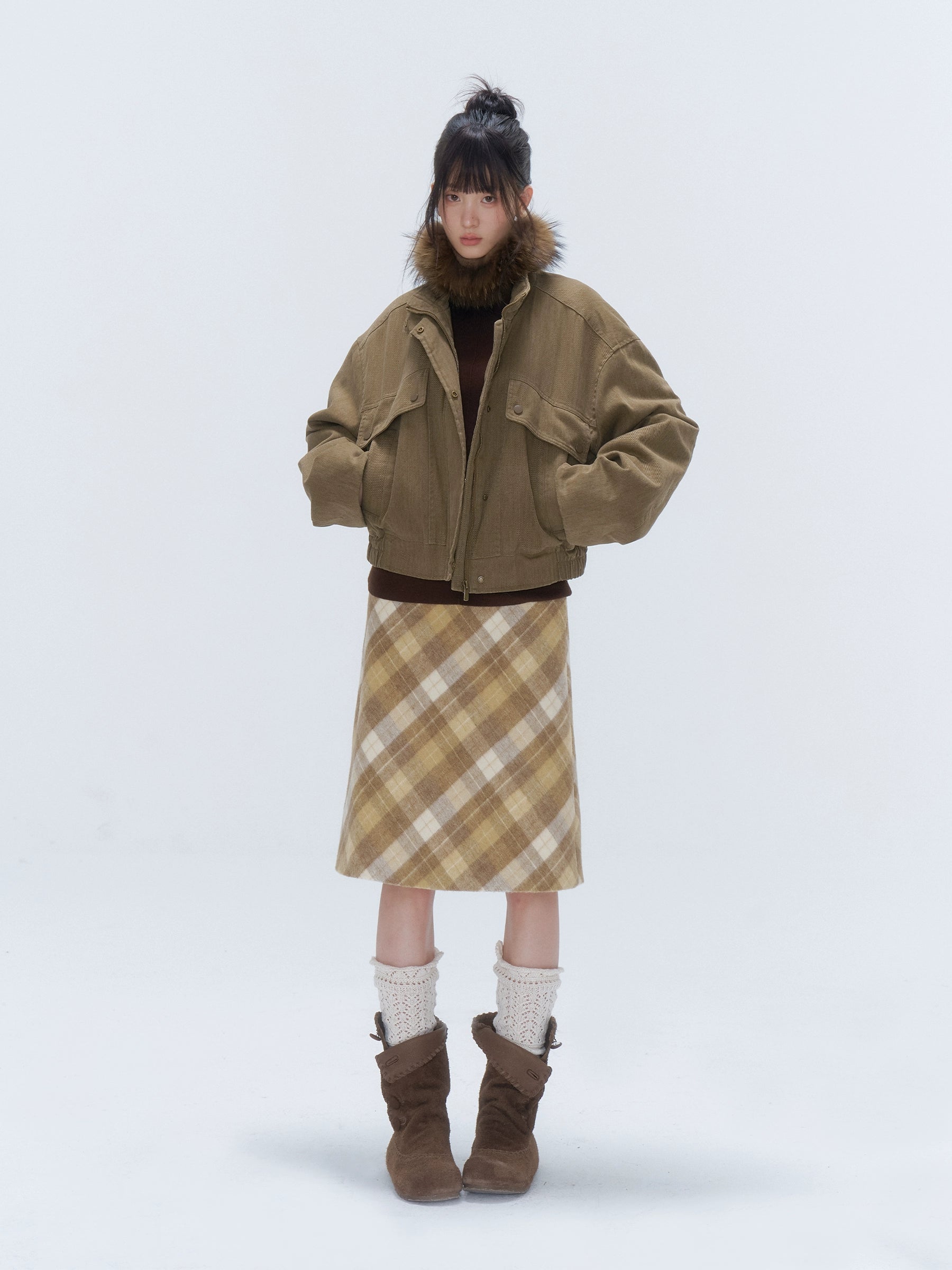 Vintage Washed Cotton Padded Workwear Jacket