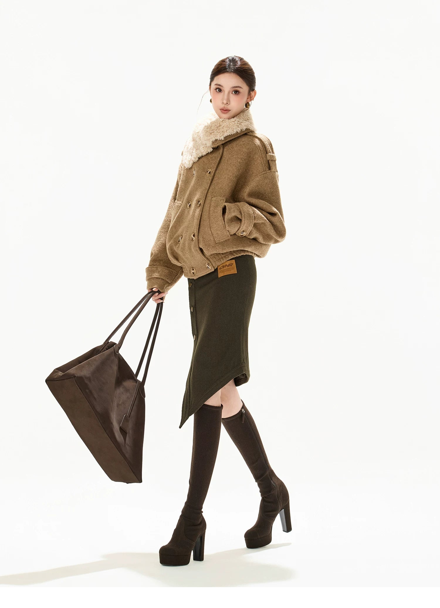 Double-Breasted Wool-Blend Jacket