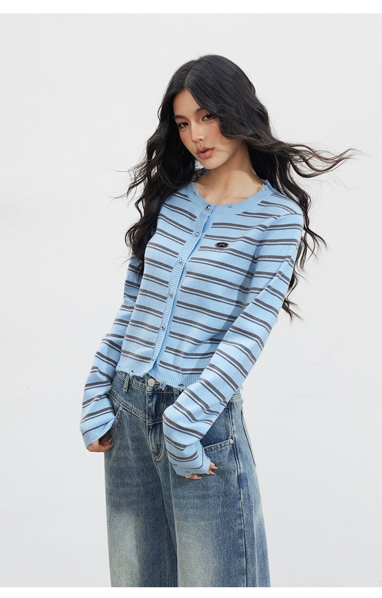 Striped Knit Cardigan