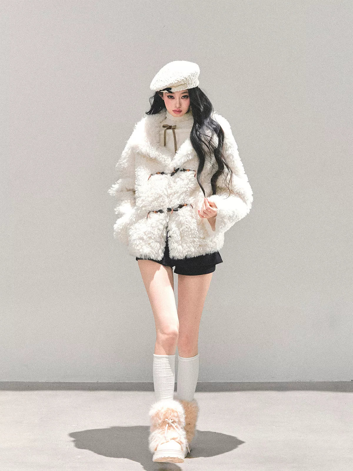 Shearling-Style Faux Fur Winter Jacket