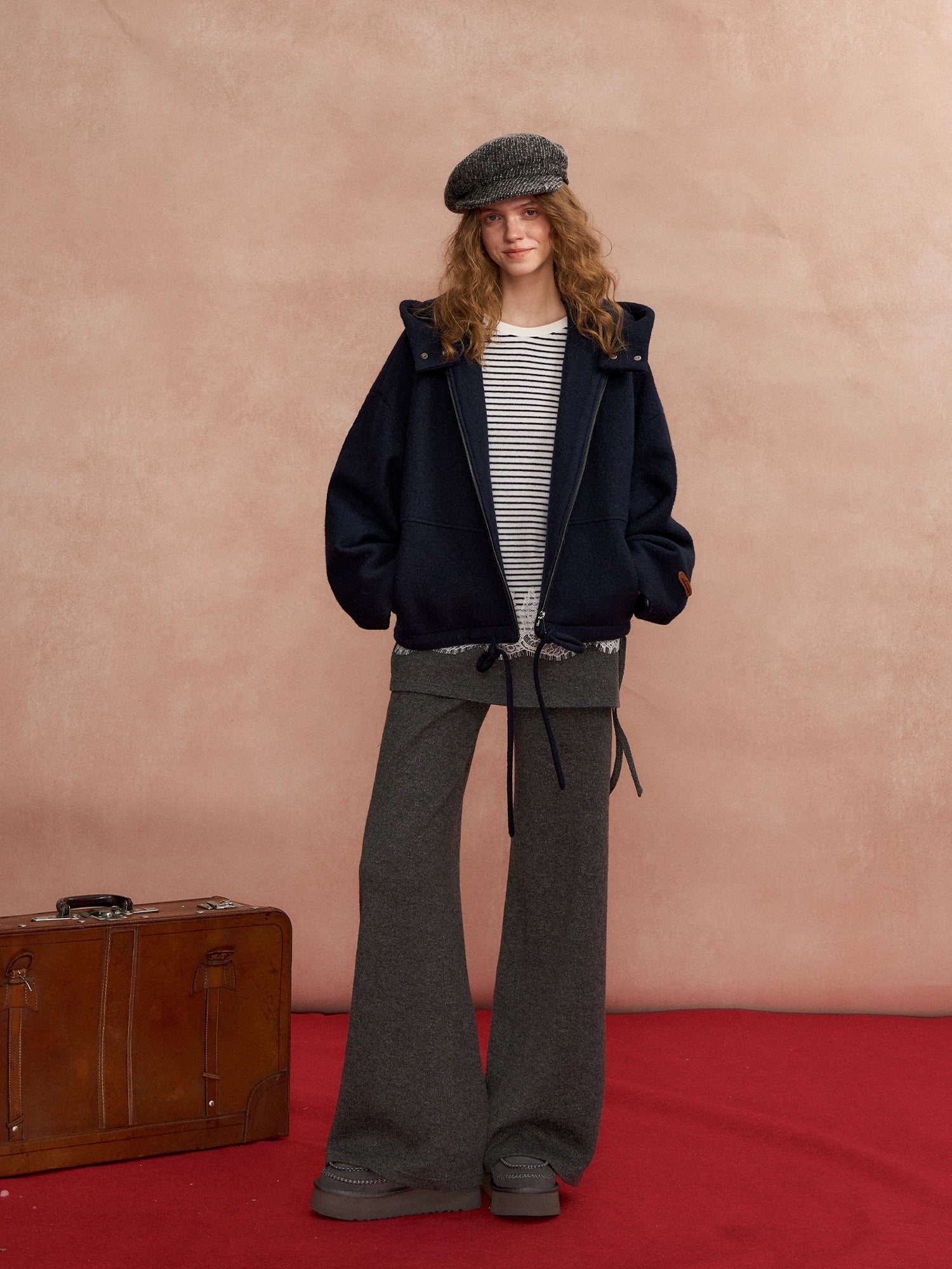 Hooded Cropped Wool Sweater