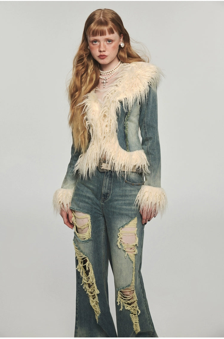 Denim Plush Jacket - CHINASQUAD