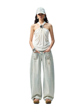 High-Elastic V-Neck Knotted Acetate Camisole - CHINASQUAD