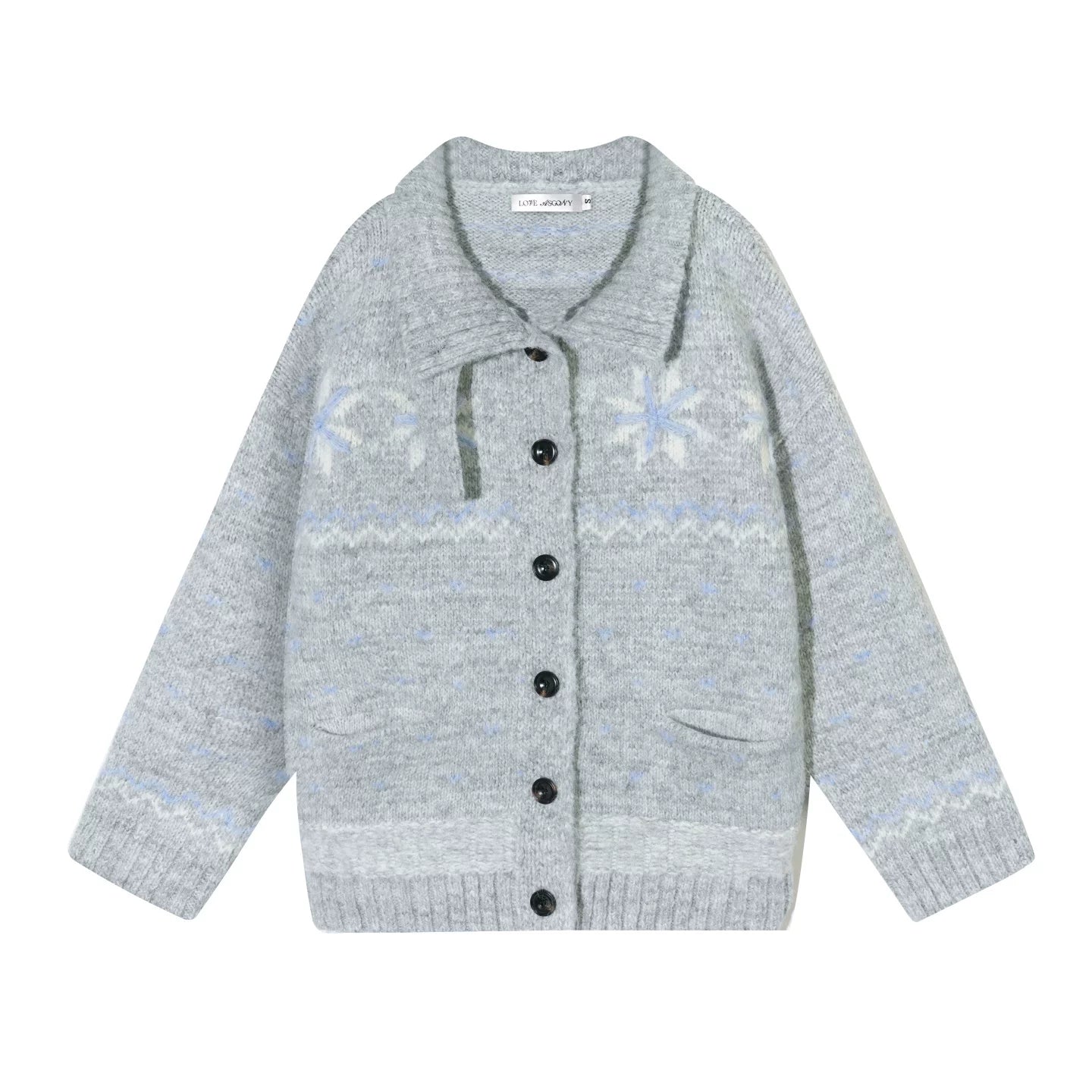 Snowflake Fair Isle Wool-Blend Knit Cardigan