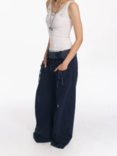 Draped Drawstring Wide-Leg Pants - CHINASQUAD