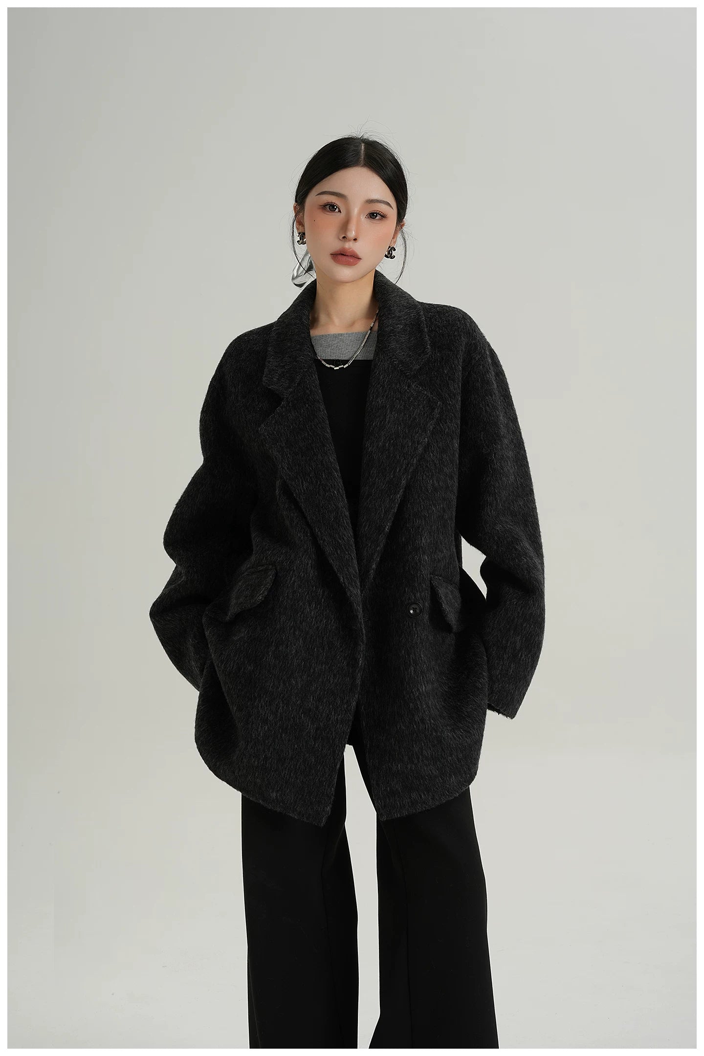 Relaxed-Fit Mid-Length Wool Blazer