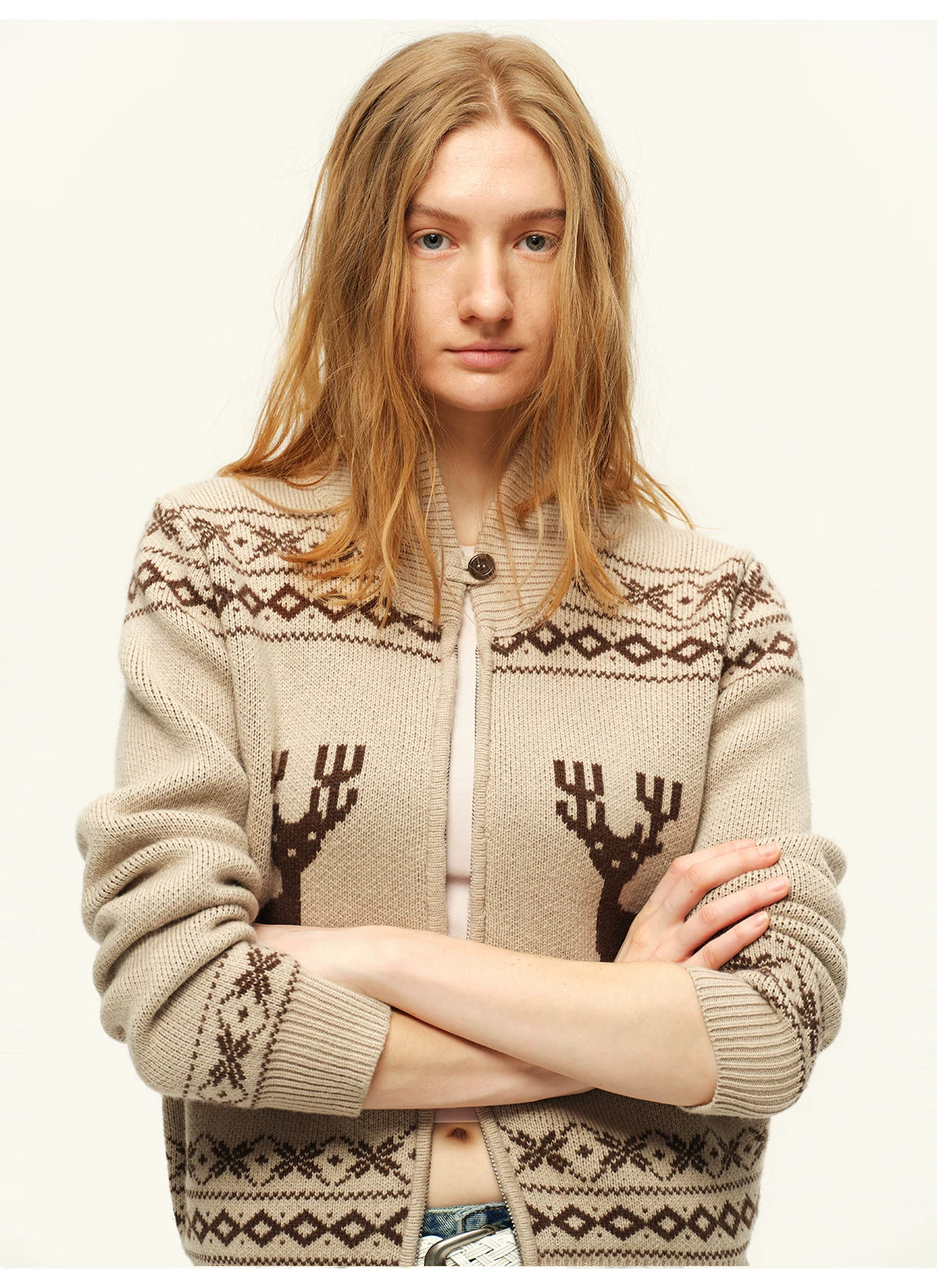 Vintage Fair Isle Wool Knit Cardigan