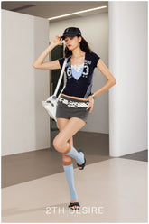 Polka Dot Flower Letter Embroidered Poster Hat - CHINASQUAD