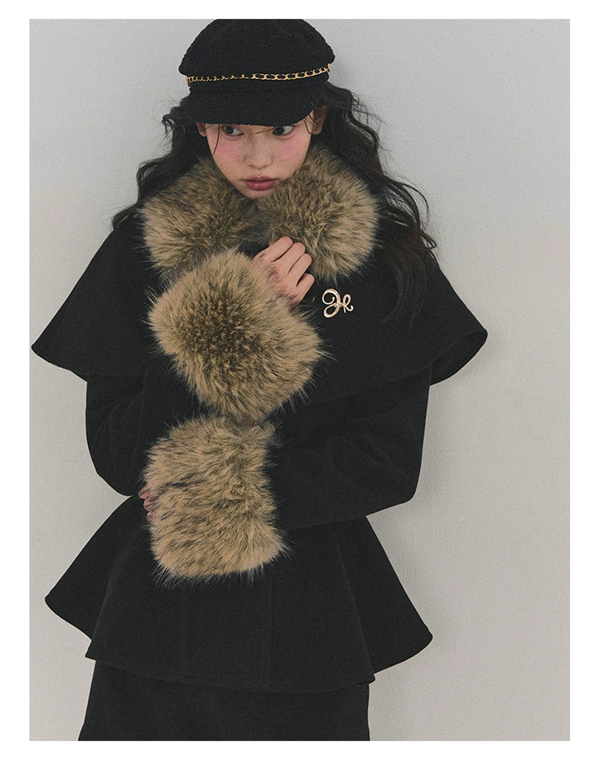 Two-Piece Winter Jacket & Mini Skirt Set