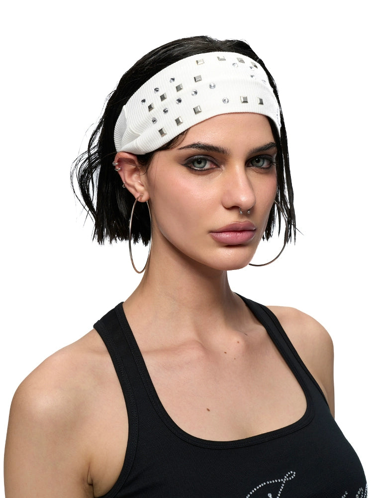 Crystal-Stud Logo Stretch Headband