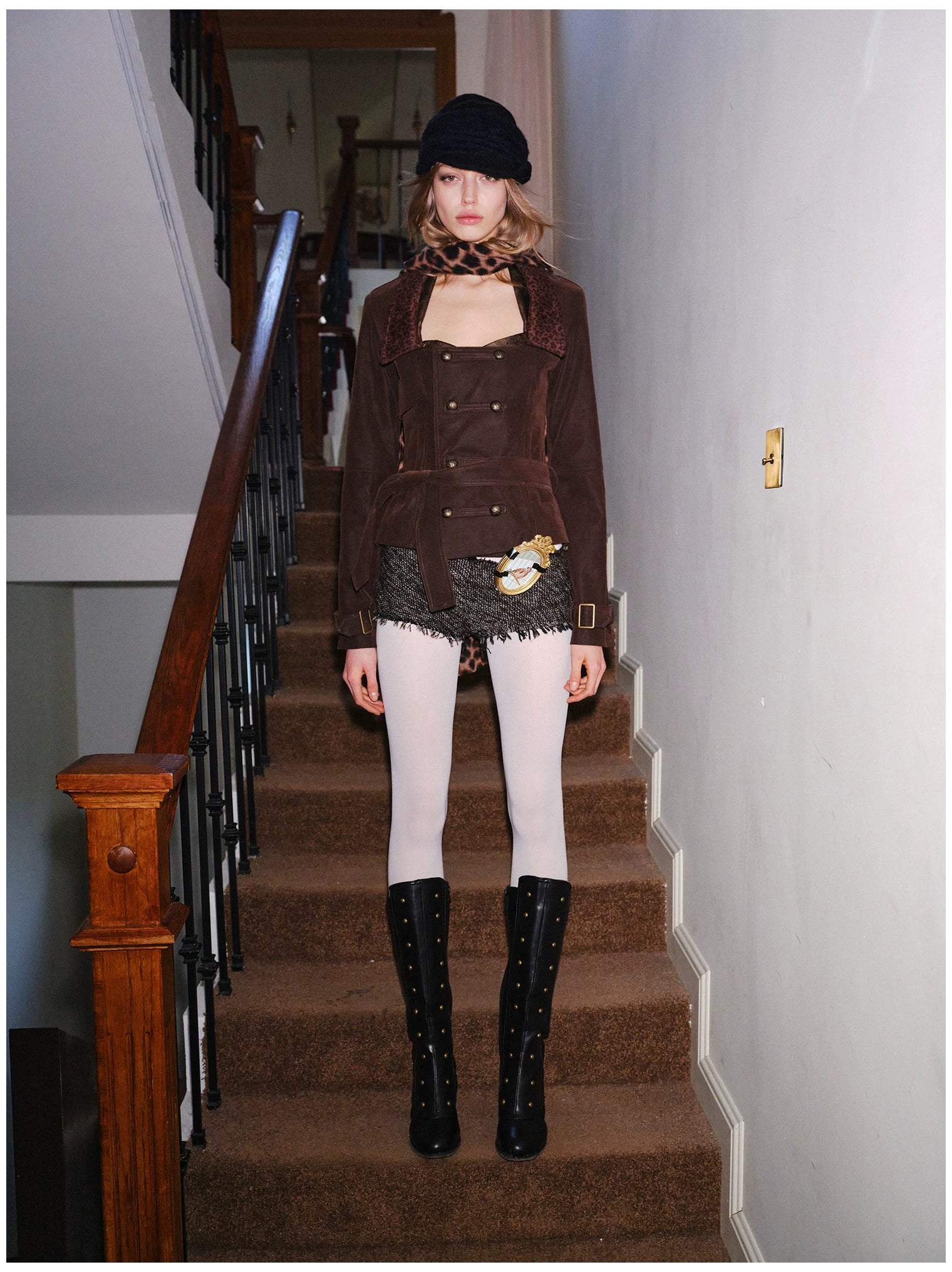 Punk Suede Short Trench Jacket