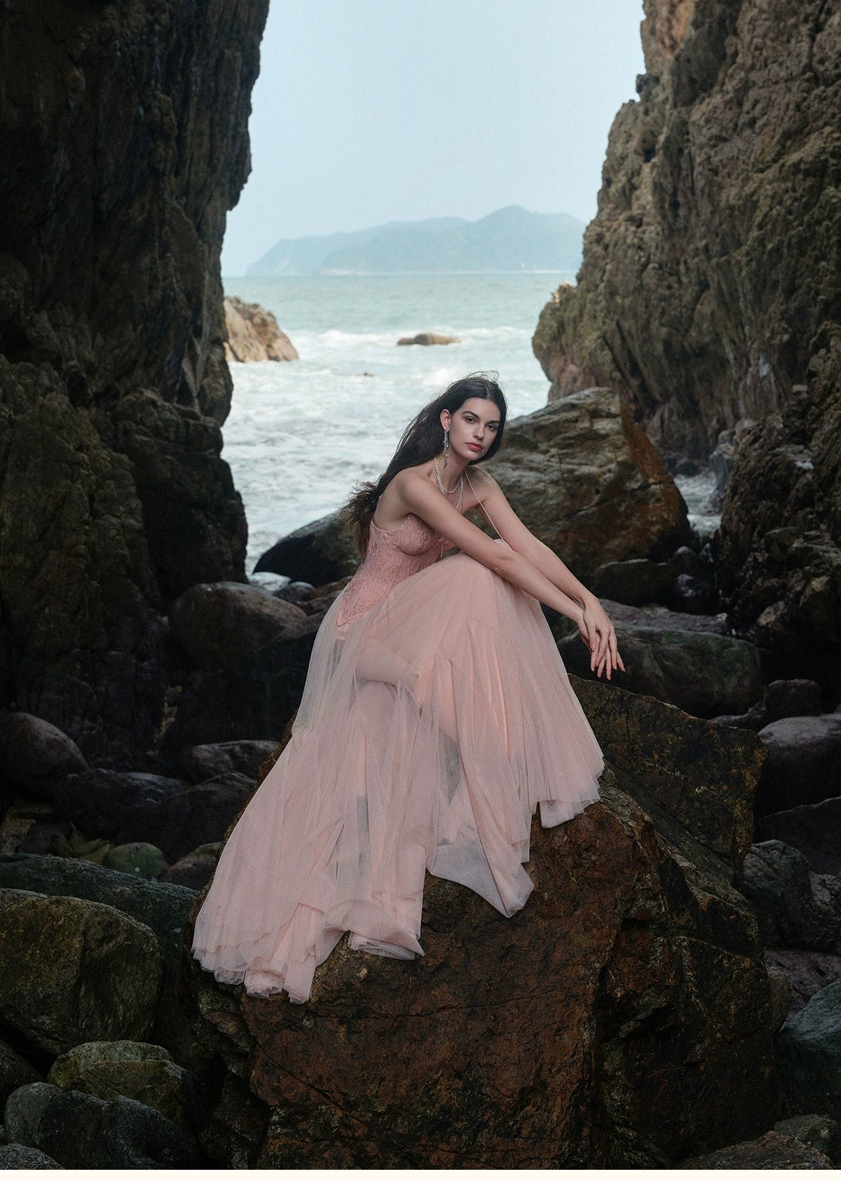 Heavy Lace Corset Mesh Maxi Dress - CHINASQUAD