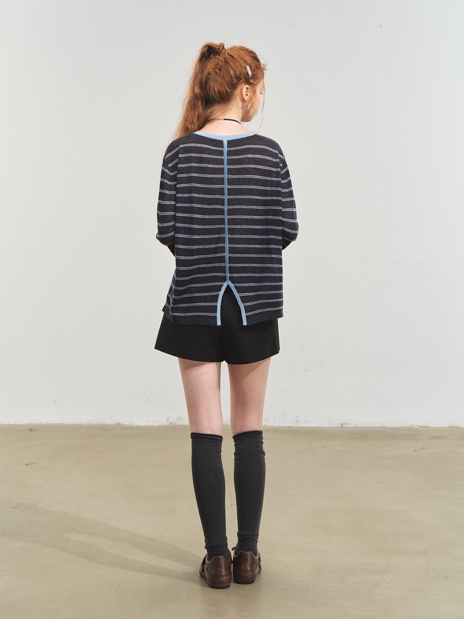 Retro Stripe Versatile Knit T-Shirt