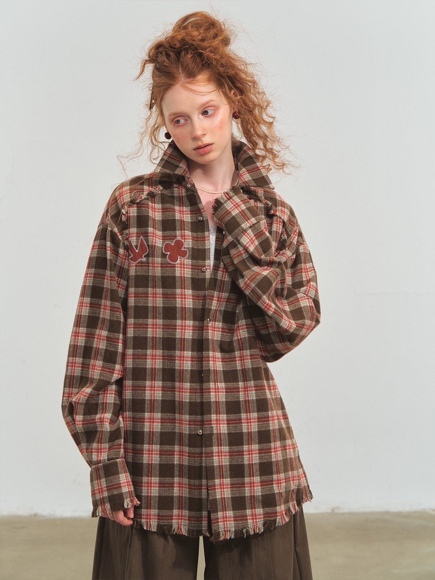 Fun Tassel Plaid Shirt