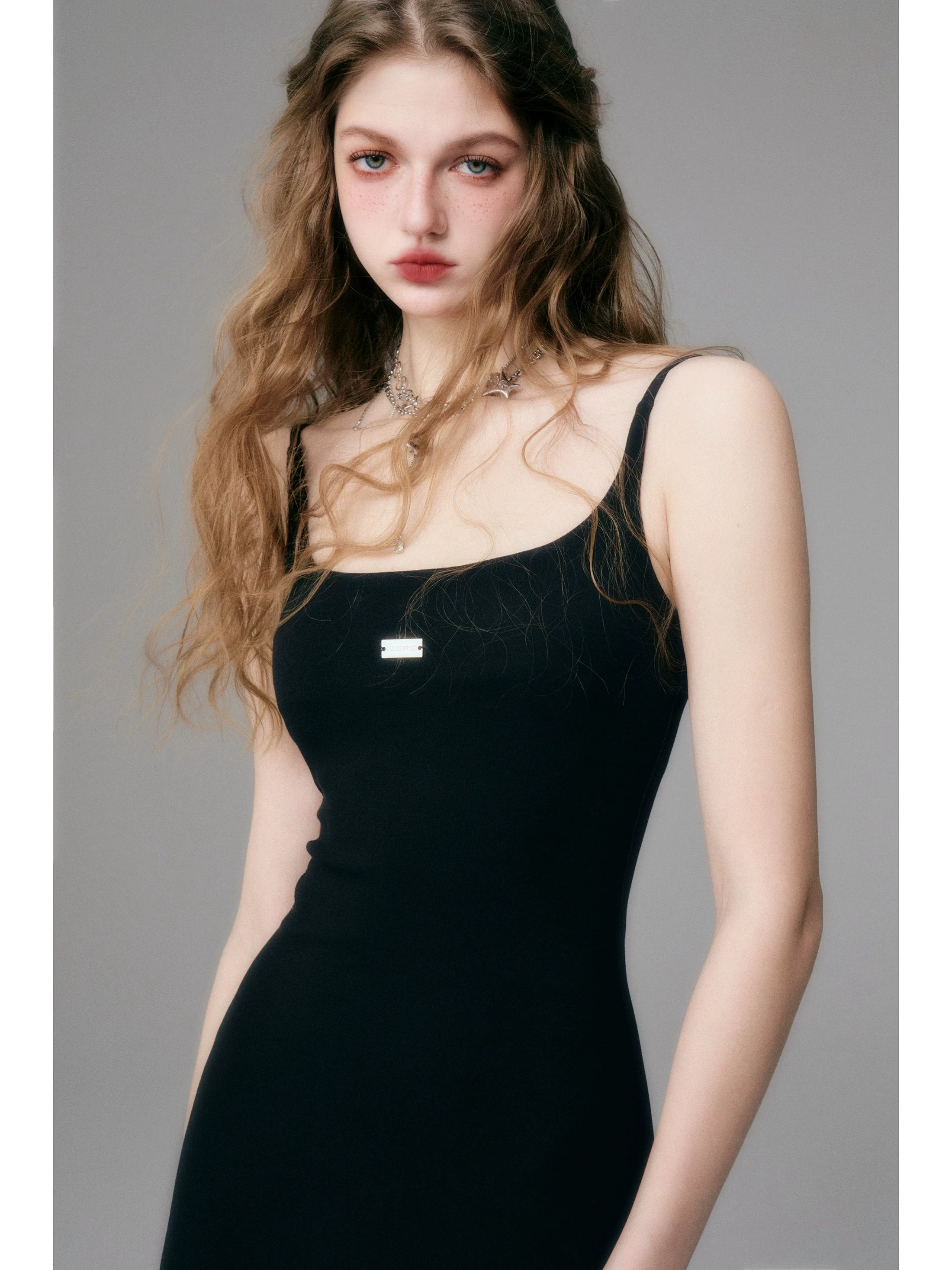 Minimal Long Knit Slip Maxi Dress