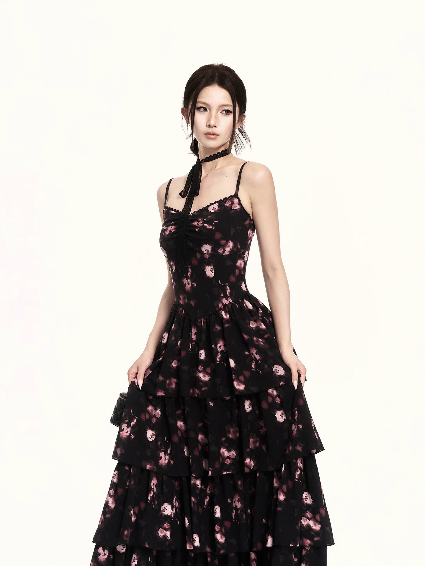 Romantic Floral Tiered Maxi Dress