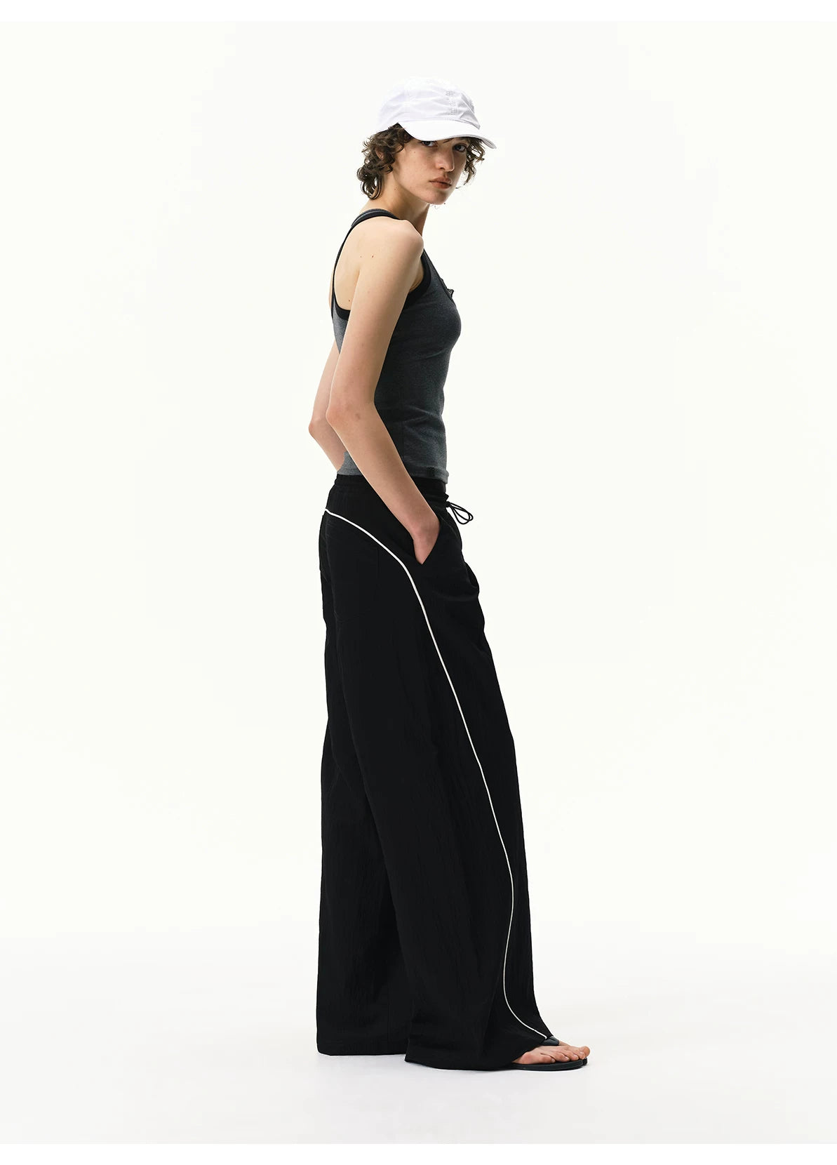 Cooling Lyocell Double-Waistband Wide-Leg Pants