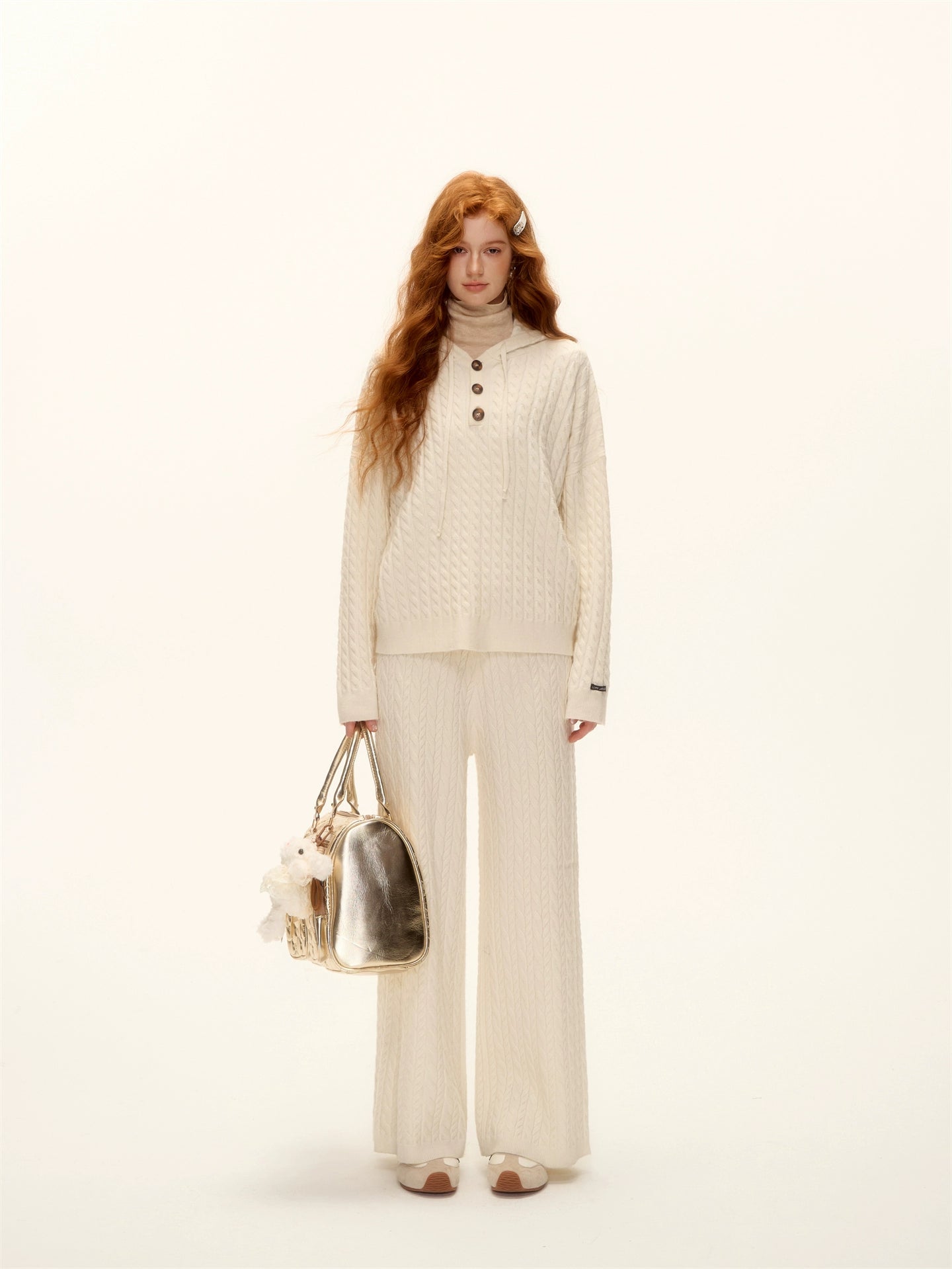 Wool Blend Turtleneck Slim-Fit Knit T-Shirt