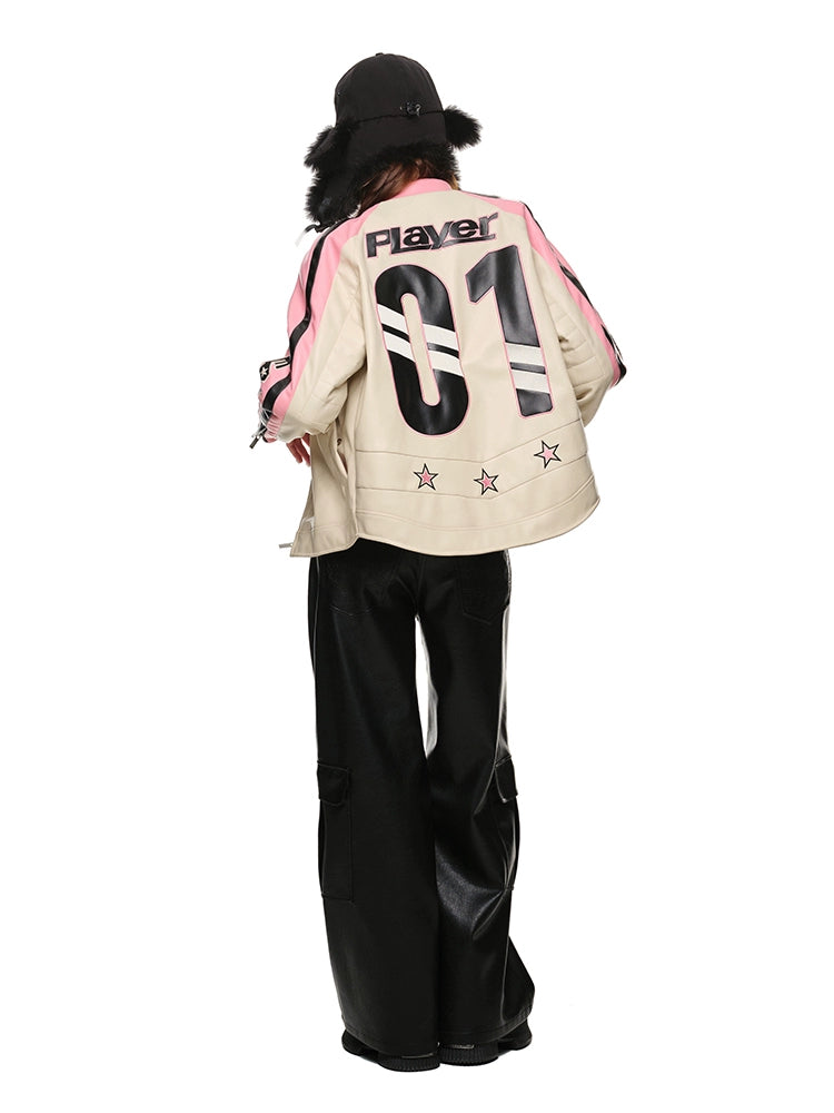 Matte Black Eco-Leather Wide-Leg Pants - CHINASQUAD