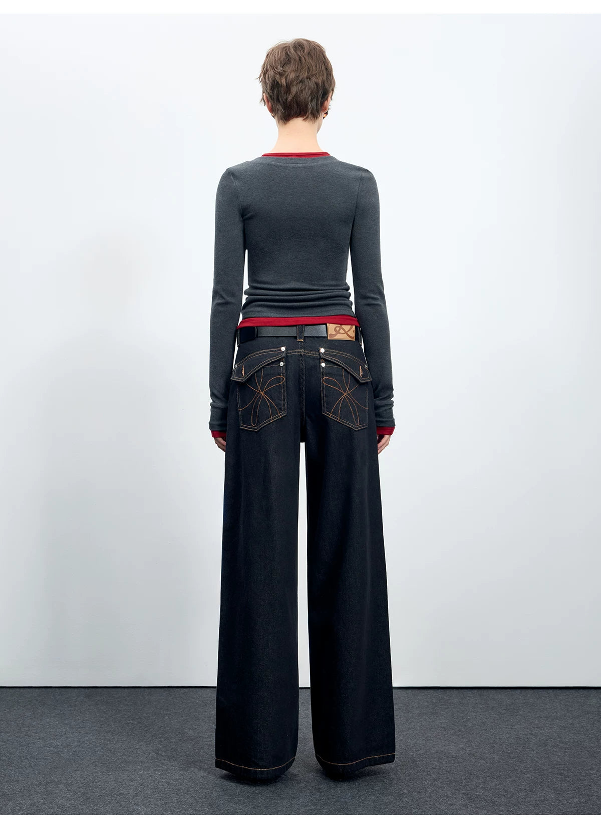 Denim Mid-Low Rise Straight-Leg Jeans