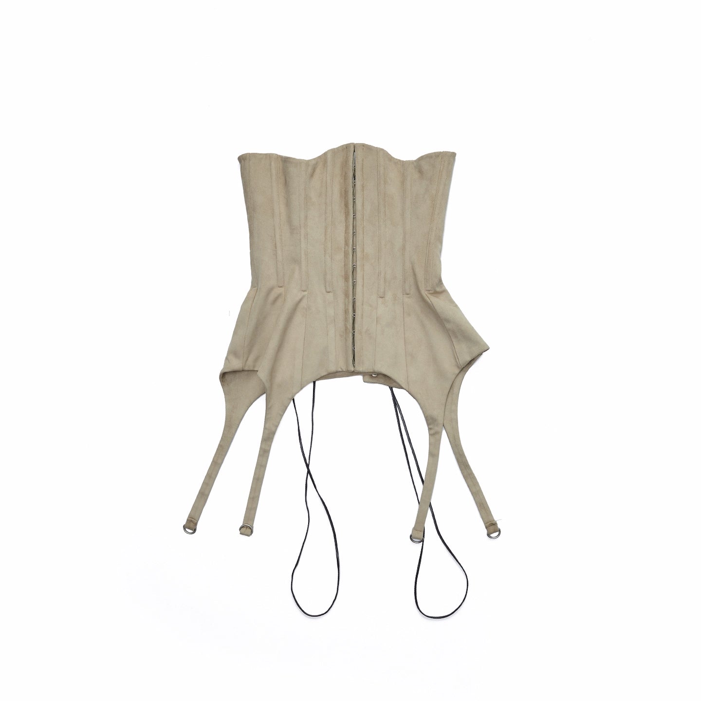 Suede-Effect Lace-Up Belt Corset