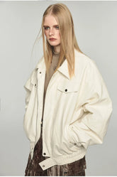 Removable Fur Collar Windproof Leather Jacket - CHINASQUAD