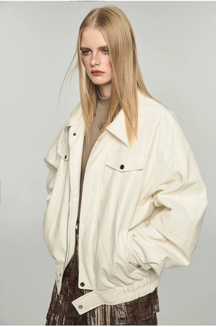 Removable Fur Collar Windproof Leather Jacket - CHINASQUAD