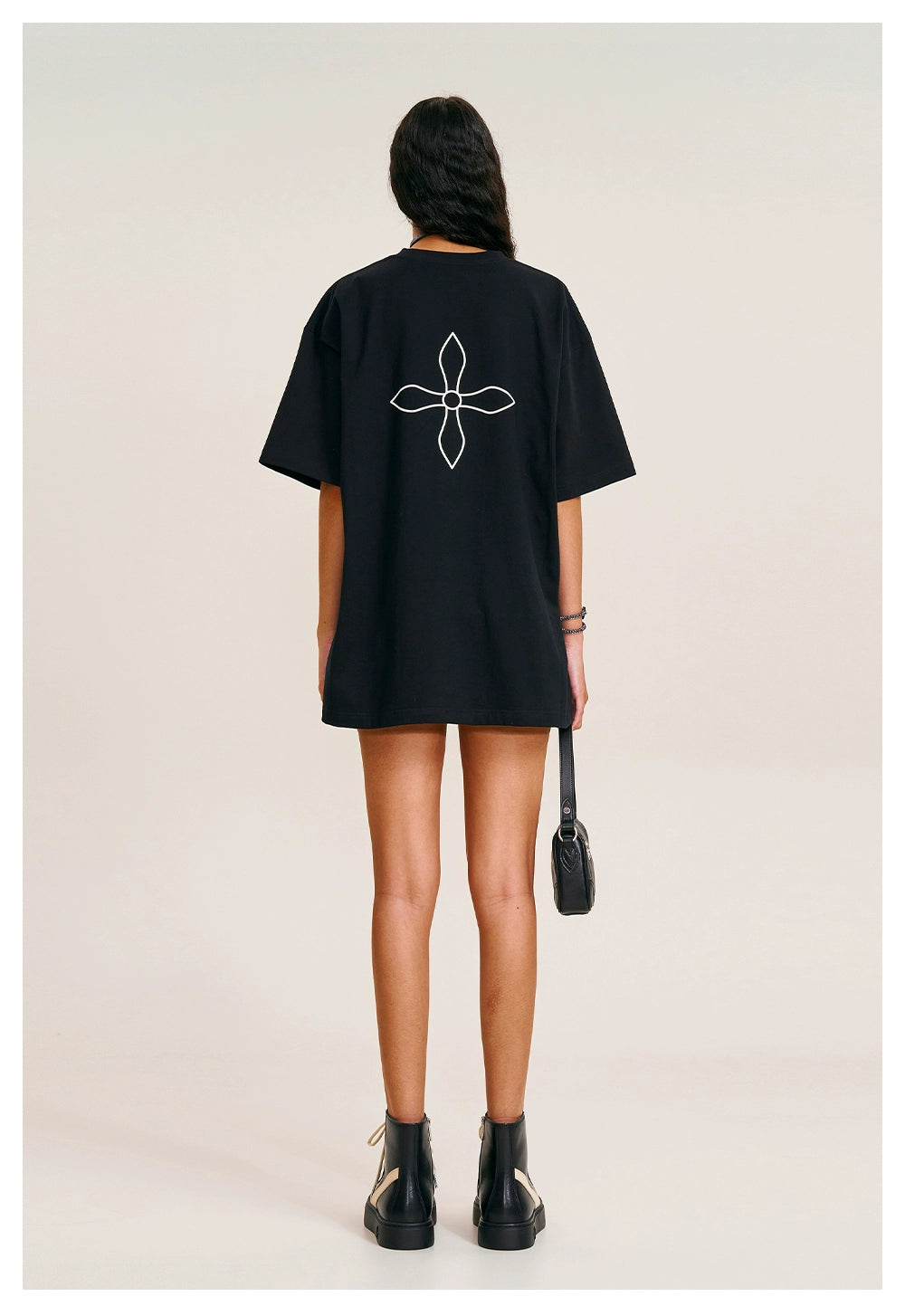 Vintage Cross Compass Oversized Tee - CHINASQUAD
