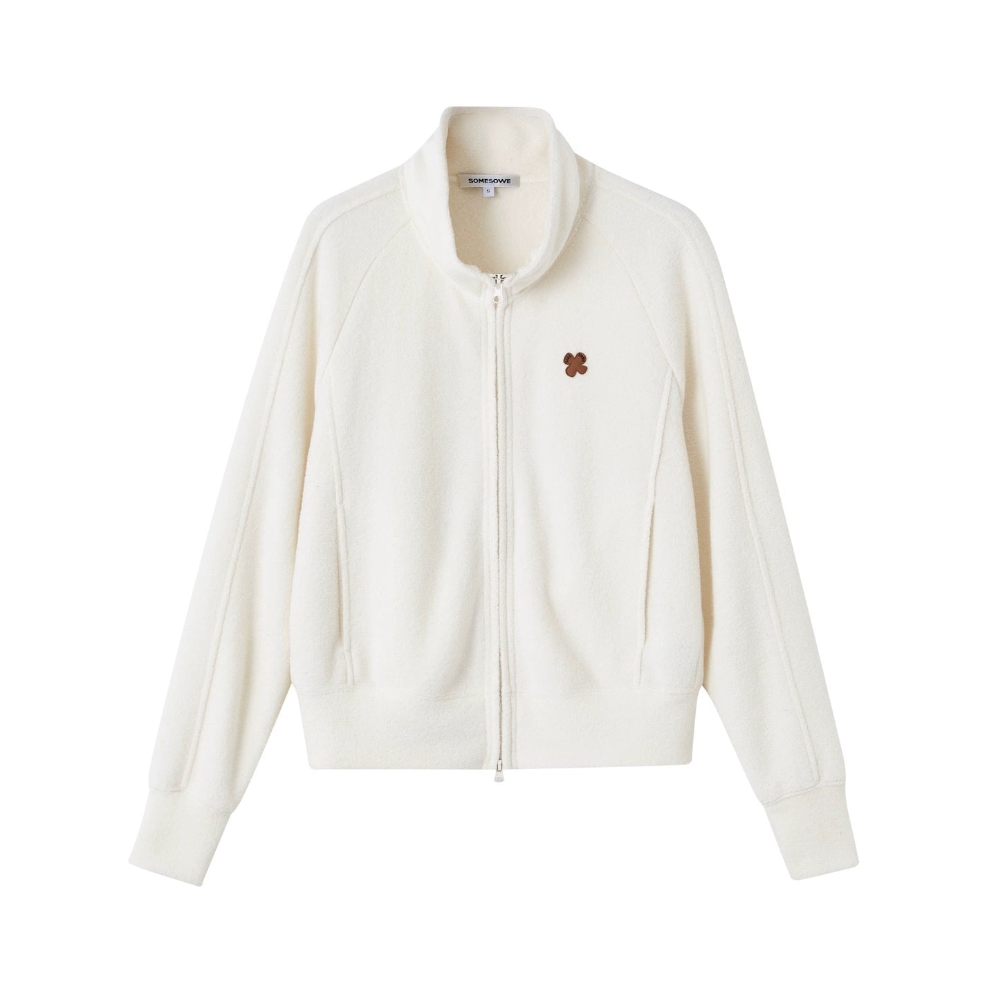 Plush Terry Fleece High-Neck Zip-up Sweatshirt & Banana Pants Set - CHINASQUAD