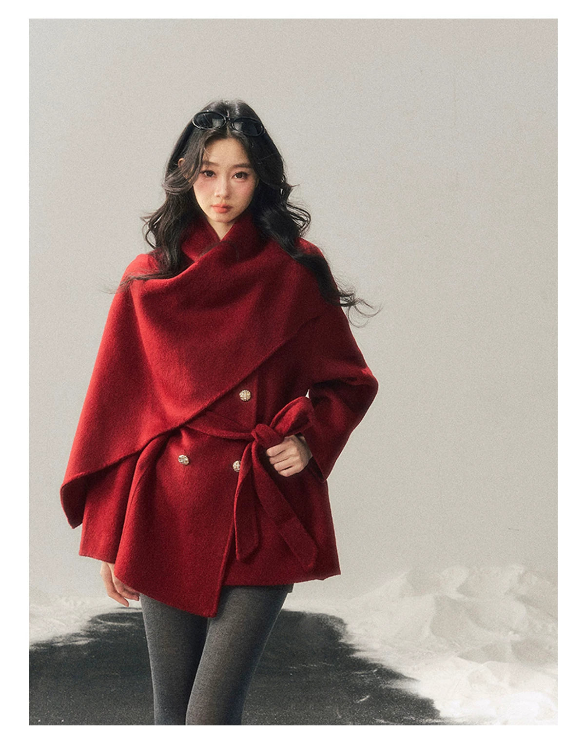 French British-Style Wool Coat