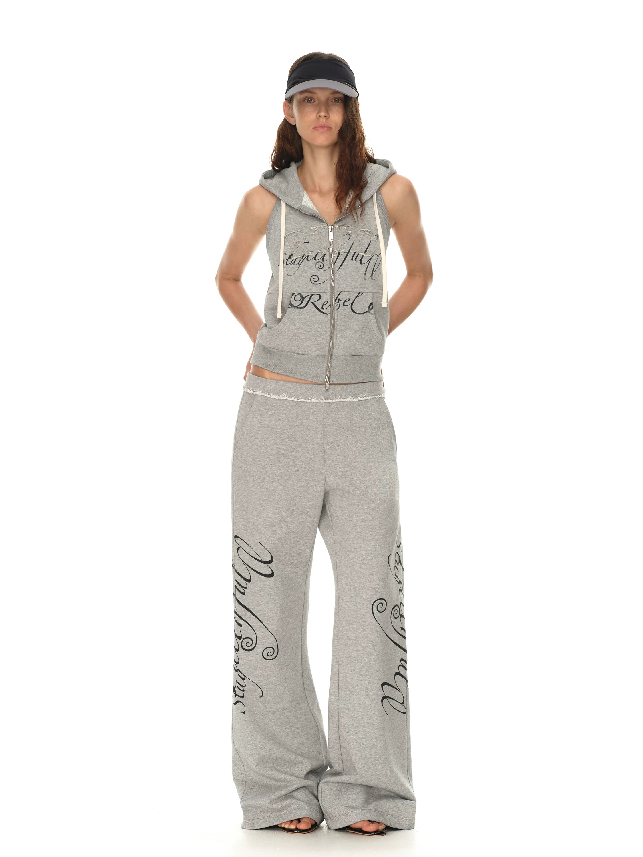 Cotton Sleeveless Zip-Up Hoodie