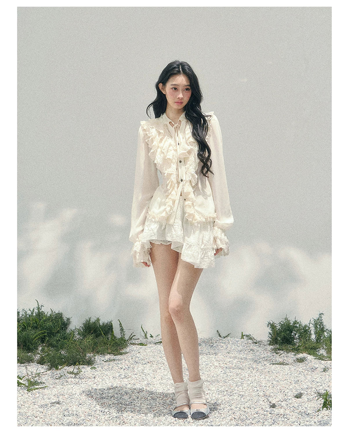Vintage Lace Ruffle Shirt