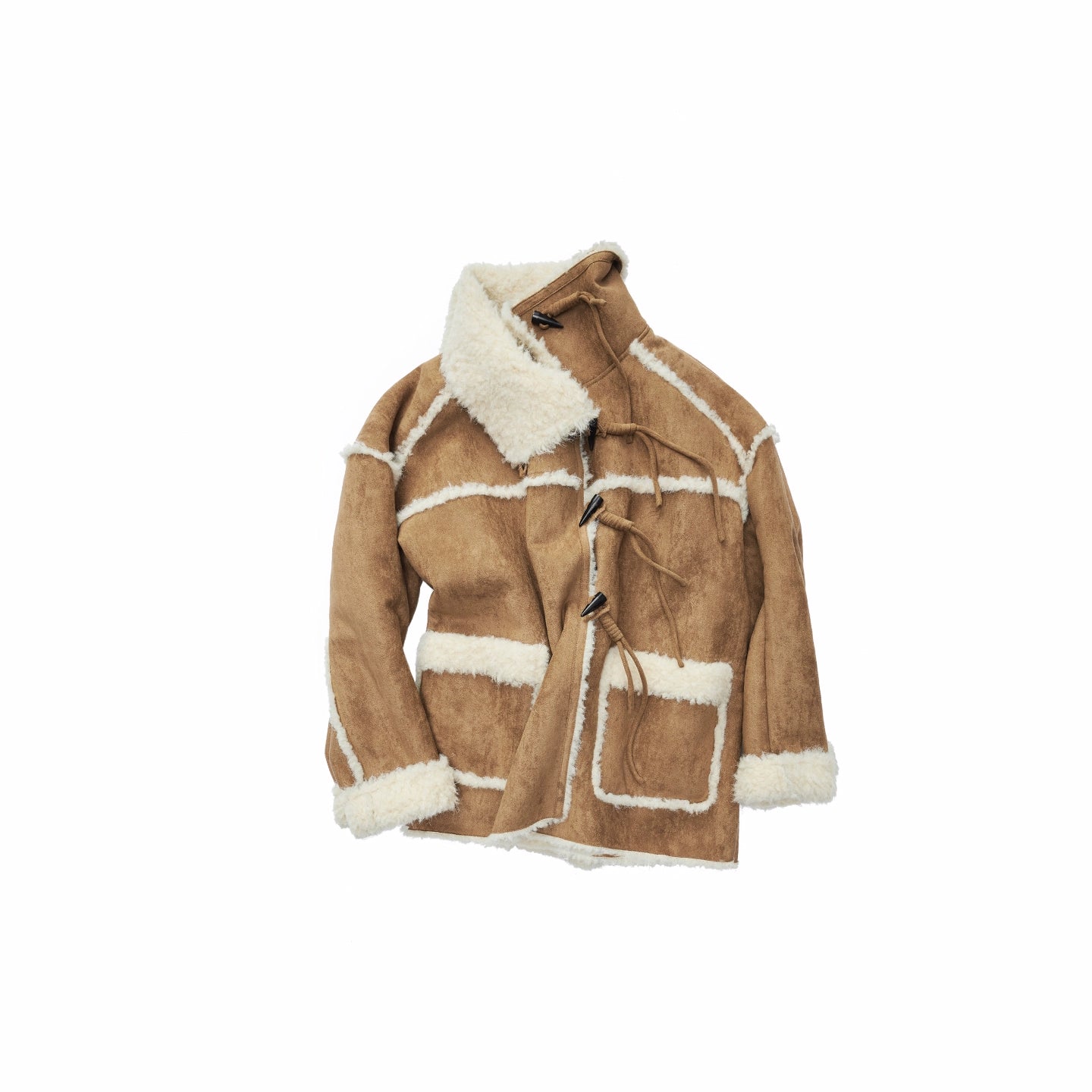 Toggle Collar Reversible Shearling Jacket